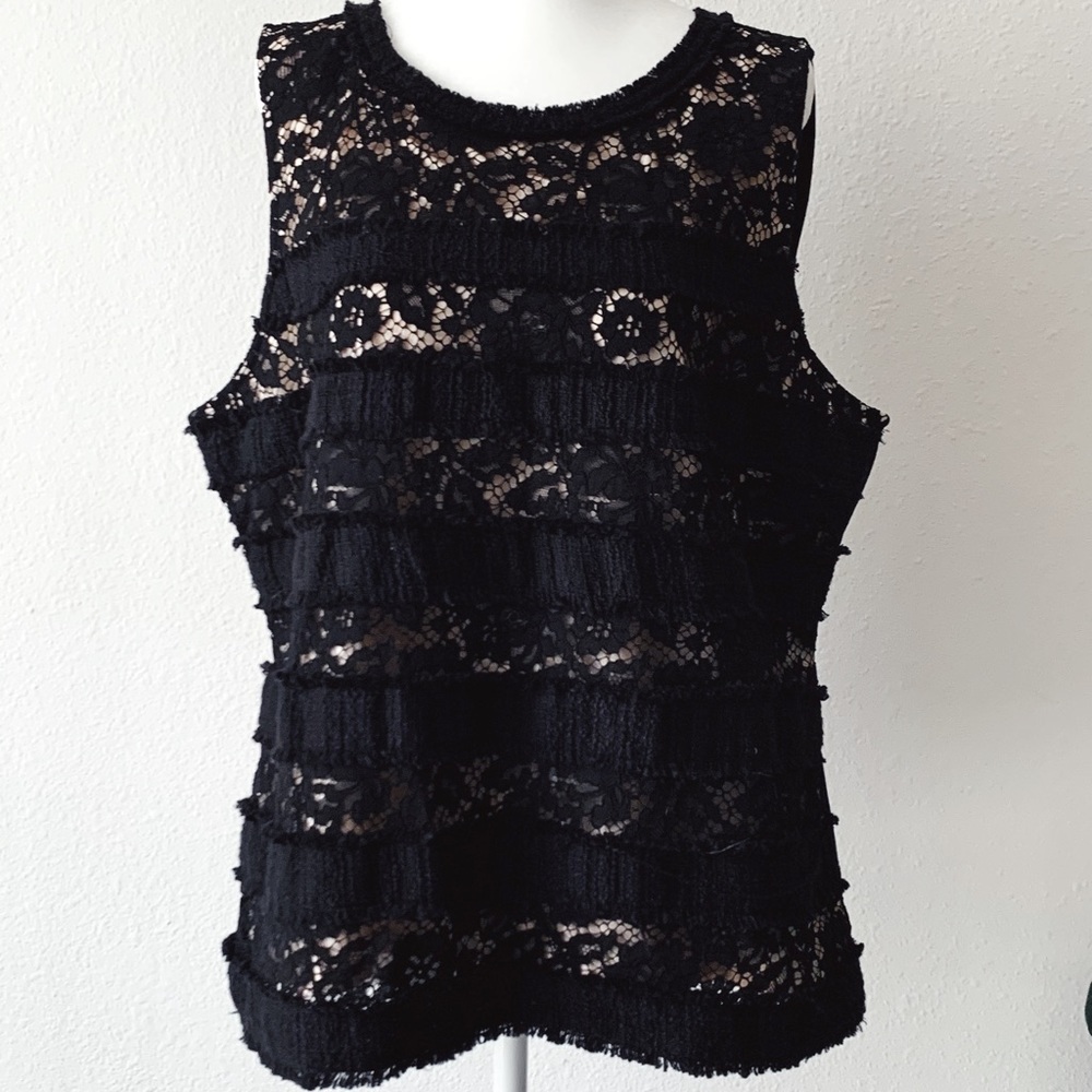 J. Crew Fringe Tweed Shell
